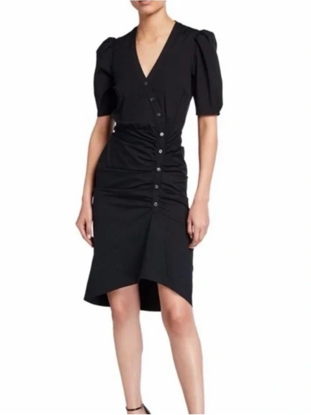 Veronica Beard Atia Cotton Midi Ruched Dress
